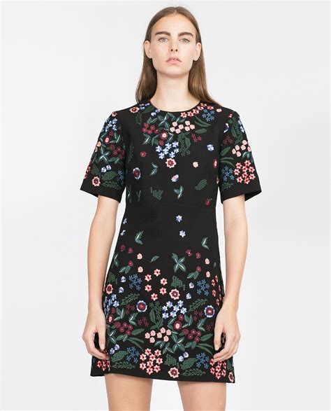 Lapis-Blue Long Printed Floral Dress with Zari Embroidered Flowers 8,254. . Zara embroidered dress